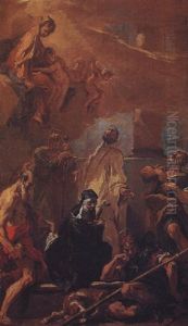 The Vision Of Saint Benedict by Sebastiano Ricci