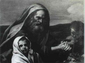 An Old Man And Children Warming Themselves At A Fire by Sebastiano Ricci
