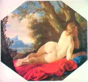Nifa Distesa Di Schiena In Un Paesaggio Boschivo by Sebastiano Ricci