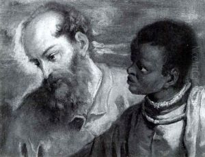 A Study Of Two Heads From Veronese's Feast At The House     Of Levi