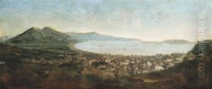 A Panoramic View Of Naples From The North With Vesuvius And The Bay Beyond