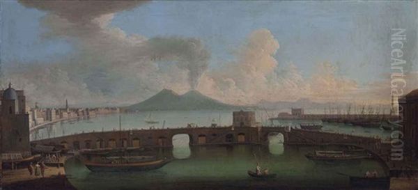 A View Of The Bay Of Naples With The Ponte Nuovo, Vesuvius Beyond - view 1
