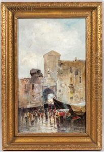 Market Scene, Naples by Oscar Ricciardi