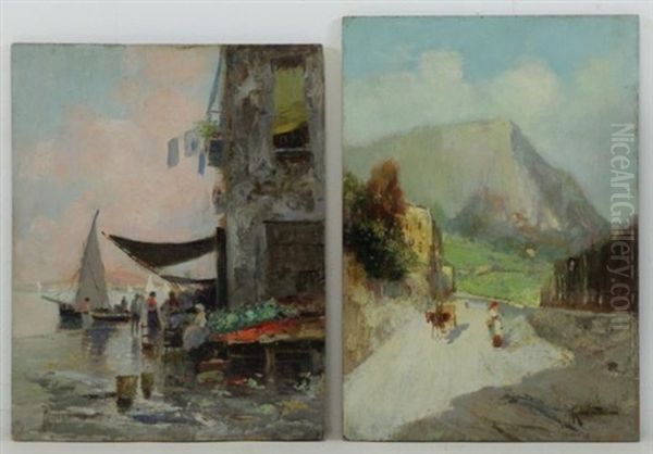 Market Scene; Village Scene (2 Works) - view 1