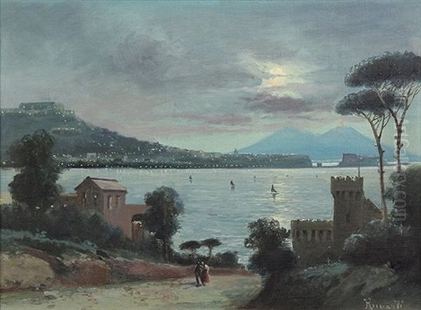Scenes From Naples With Mt. Vesuvius In The Distance (2 Works) - view 1
