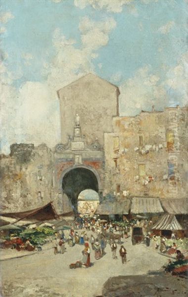 Porta Capuana, Naples; Ponte Della Maddalena; A Pair Each 39 X 25cm (15 3/8 X 9 13/16in).(2) - view 1