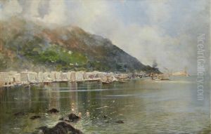 Castellammare Harbour, Near Naples by Oscar Ricciardi