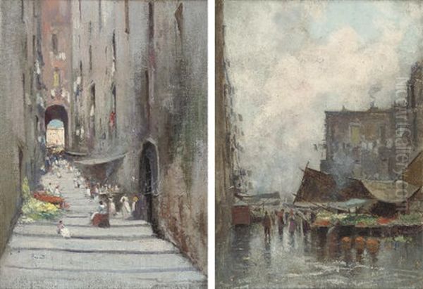 The Vegetable Market (+ A Neapolitan Street, Market Day; 2 Works) - view 1