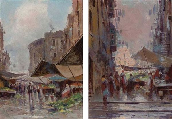 A Neapolitan Market (+ Another, Similar; Pair) - view 1