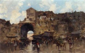 Market Scene, Naples by Oscar Ricciardi