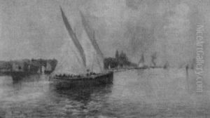 Venetian Scene With Sailboat
