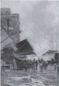 Gemusemarkt In Neapel by Oscar Ricciardi