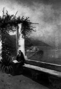 Monk Reading Near Mediterranean Monk Reading Near Mediterranean