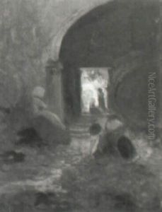 Peasant Women Under A Covered Doorway... Peasant Women Under A Covered Doorway...
