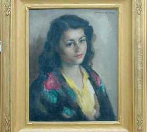 Portrait Of A Young Girl by John Hubbard Rich