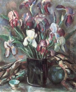 Still Life With Irises by John Hubbard Rich