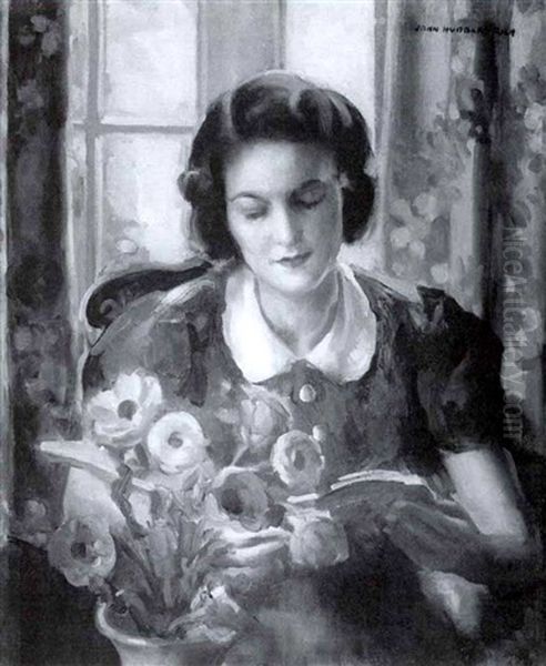 Woman With Flowers - view 1