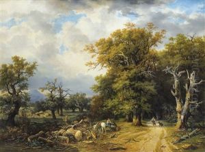 Personnages Dans Une Foret by Alexandre Louis Marie Theodore Richard
