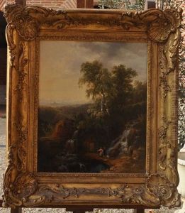 Paysages Animes De Personnages: Bergers Et Chasseurs (pair) by Alexandre Louis Marie Theodore Richard