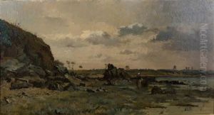 Paysages Animes A Maree Basse (pair) by Fleury-Francois Richard