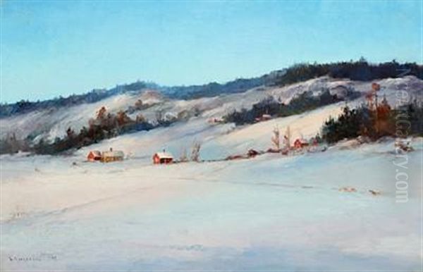 Wintry Landscape With Houses And Trees, Saeteren - view 1