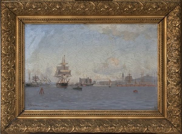 Goteborgs Hamn Med Fartyg Och Christinae Kyrka - view 1