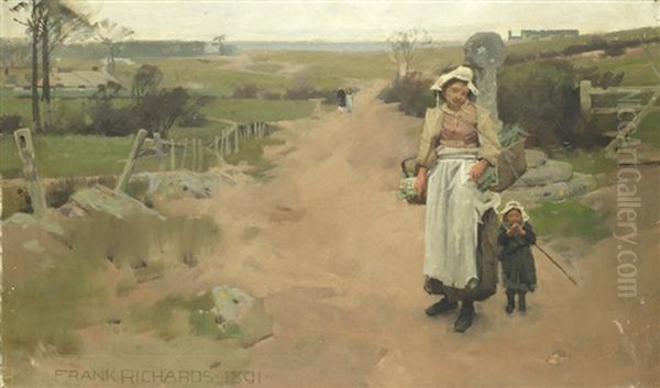 Mother And Daughter On A Country Lane - view 1