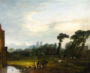 View Across Fields Looking Towards Westminster Abbey