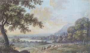 Drover With Cattle In A Landscape