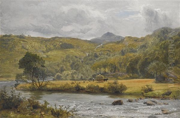 A River Landscape With Harvesters - view 1