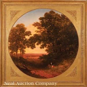 An Outing; Hudson River Valley Landscape by Thomas Addison Richards