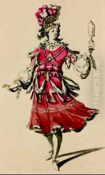Etude De Costume Pour Une Figure Allegorique De La Verite Tenant Ses - view 1