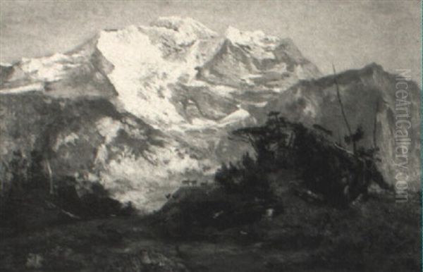 Mountainous Landscape With Deer - view 1