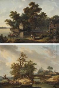 Le Passage Devant Un Moulin by Pierre Jean Boquet