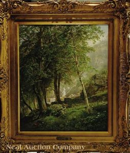 New England Hillside With Rocky Stream (possibly The Adirondacks) by William Trost Richards