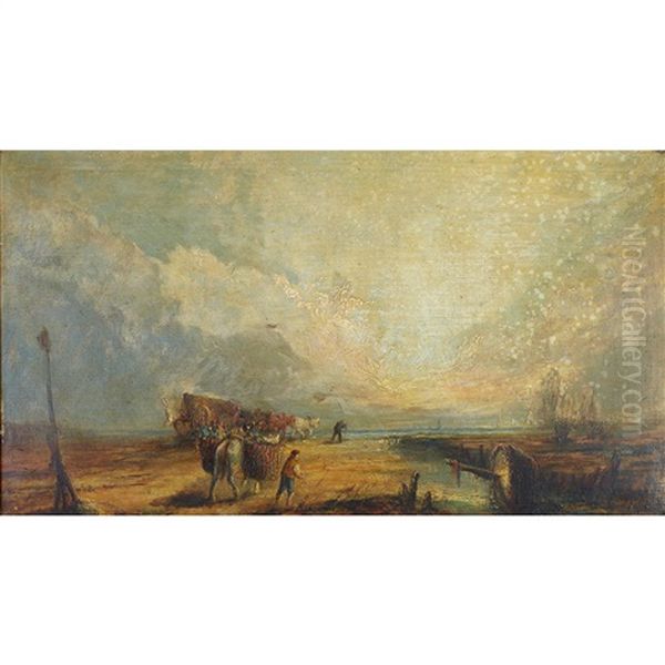 Lancashire Sands; Fisherfolk On The Beach; Beached Boat (3 Works) - view 1