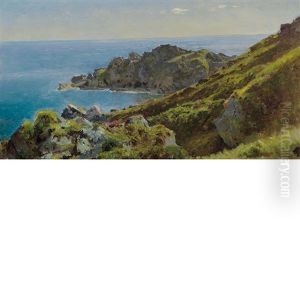 Coastline With Grassy Slopes by William Trost Richards