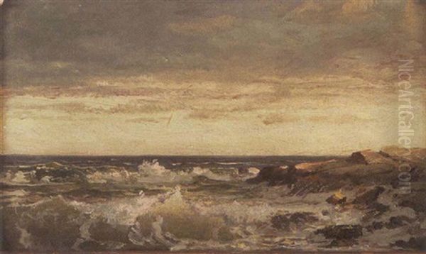 Waves Breaking On Rocky Shore - view 1