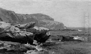 Waves Breaking Against The Rocky Coastline by William Trost Richards