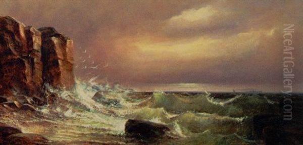 Rough Point, Rhode Island, Day Break, Steamer In Distance - Near The Site Of Marjorie Mariwether Post Home - view 1