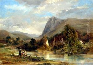 Washing On The River by Thomas Miles Richardson the Elder