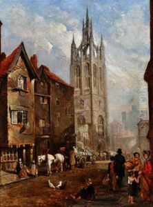 St. Nicholas' Church And The Cloth Market, Newcastle by Thomas Miles Richardson the Younger