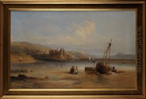Conway Castle With Fishing Boats In The Foreground