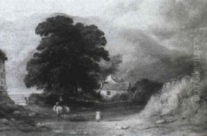 Figures On A Country Path by Thomas Miles Richardson the Younger