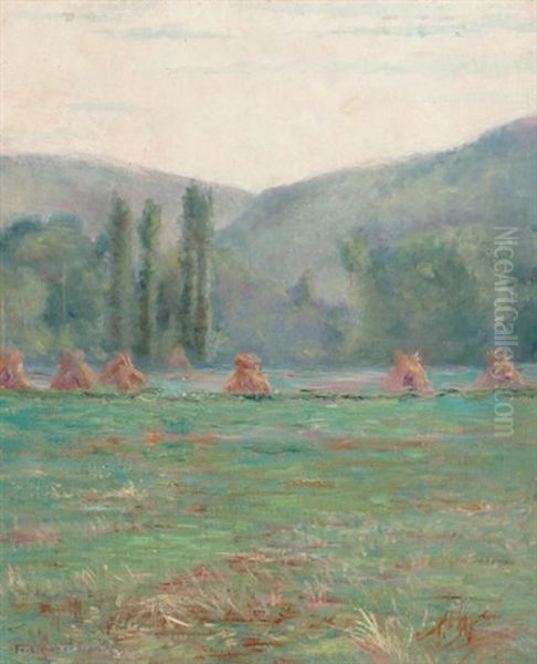 French Landscape With Haystacks - view 1