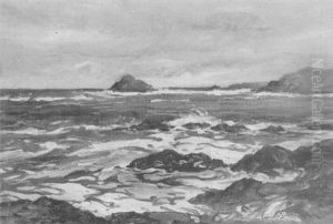 The Incoming Tide, Crantock Bay by Frederic Stuart Richardson