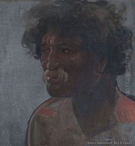 Maori Head by Harry Linley Richardson