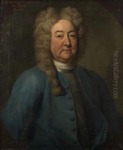 Portrait Of Col. Sidney Godolphin, Half-length, In A Blue Coat, Within A Painted Oval by Jonathan Richardson