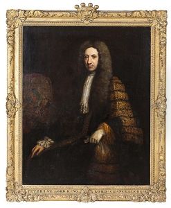 Three Quarter Length Portrait Of Peter King, 1st Baron King Of Ockham And Lord Chancellor; Three Quarter Length Portrait Of Anne, 1st Lady King Of Ockham (pair) by Jonathan Richardson