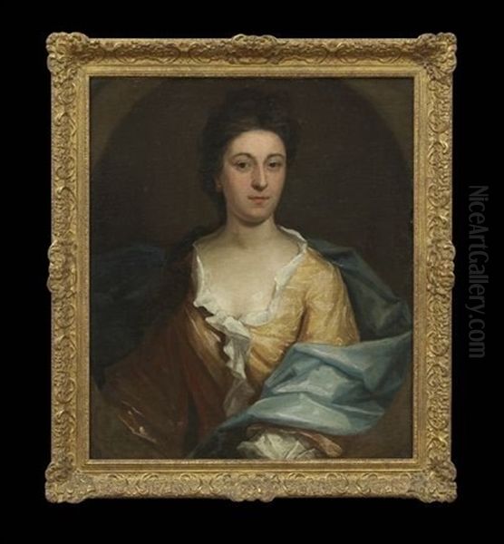 Portrait Of A Lady, Half-length, In A Yellow Dress - view 1